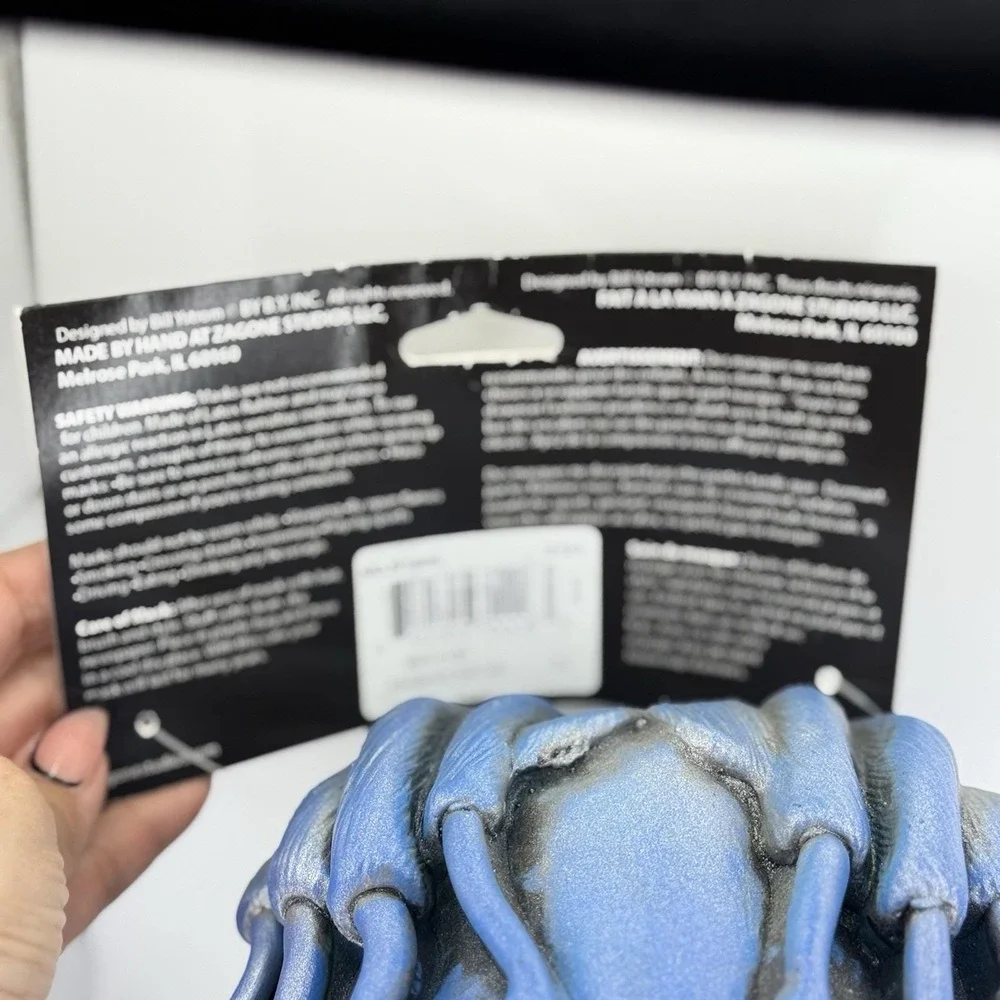 Zagone Studios Blue Creature Demon‎ Monster Mask w/ Black Hood – Handmade USA –